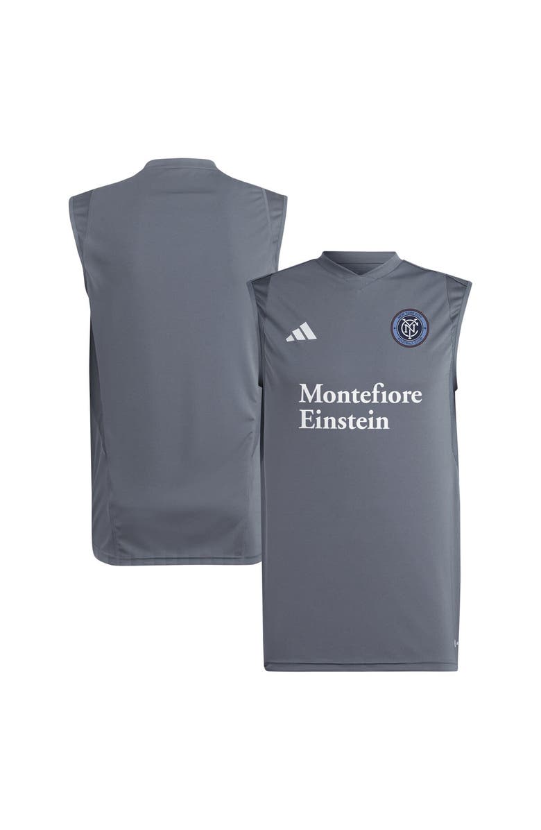 adidas Men's adidas Gray New York City FC 2024 Sleeveless Training Jersey, Main, color, 