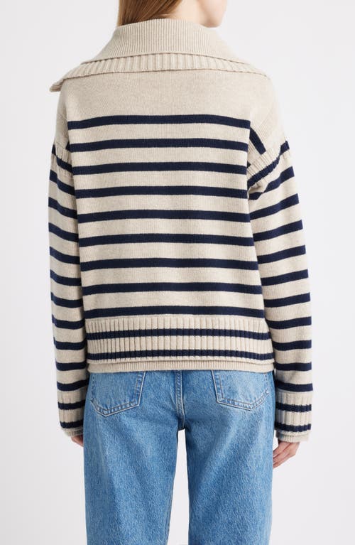 Rag & Bone Ilaria Stripe Half Zip Wool Pullover In Multi