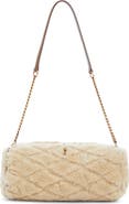 Saint Laurent Small Sade Quilted Genuine Shearling Tube Bag