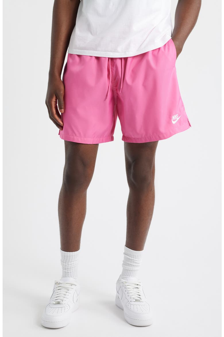 Club Woven Flow Shorts, Main, color, 684 PINKSICLE/WHITE