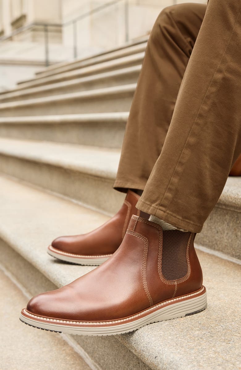 Johnston & Murphy Upton Chelsea Boot, Alternate, color, Tan Full Grain