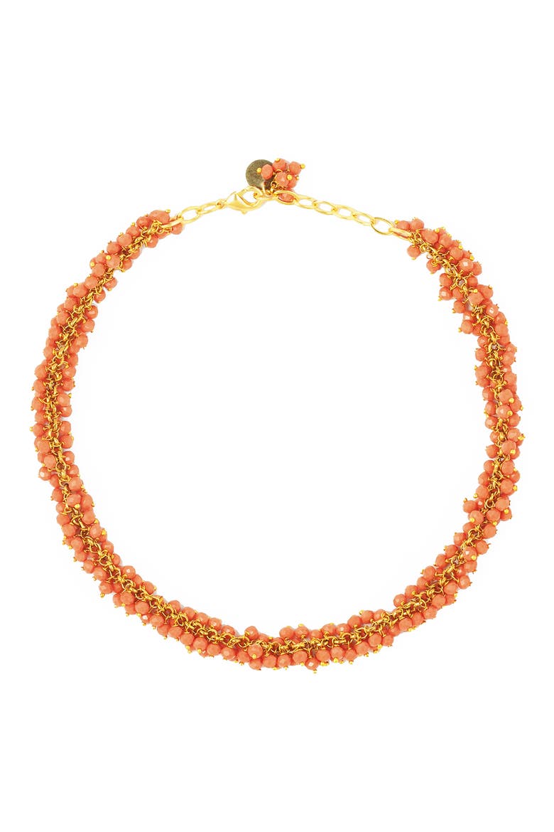 Jemsa Collar Necklace, Main, color, CORAL