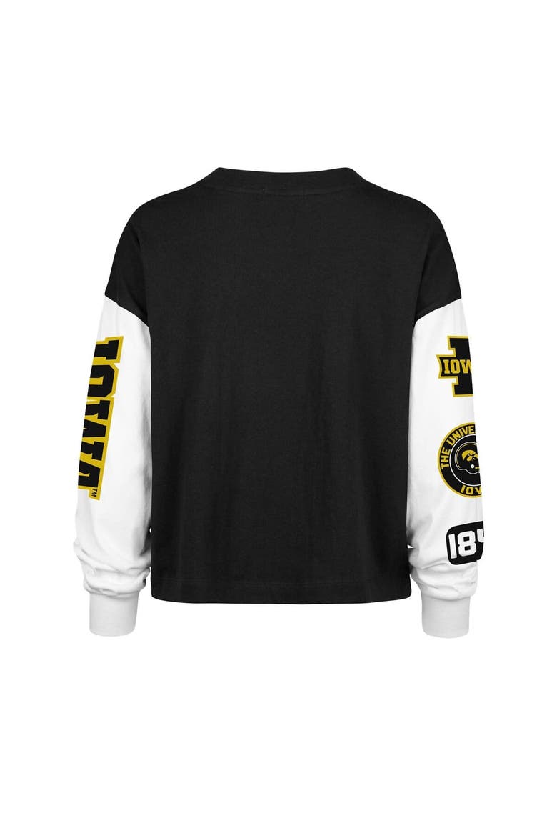 Women's '47 Black Iowa Hawkeyes Sydney Long Sleeve T-Shirt, Alternate, color, Black