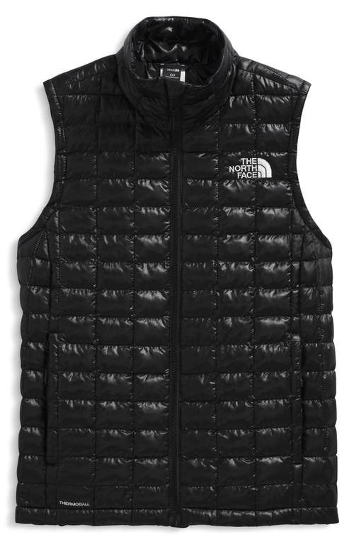 The North Face Thermoball Windproof Water Repellent Packable Quilted Vest In Black