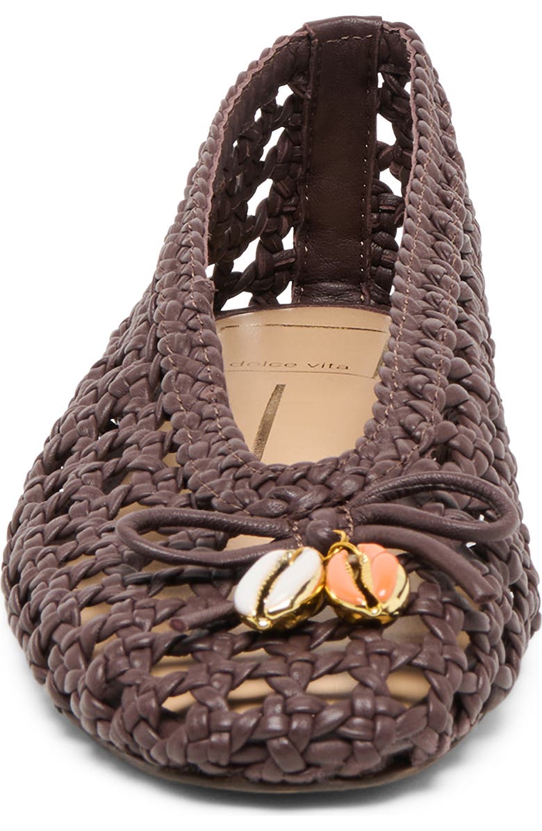 Dolce Vita Cason Woven Ballet Flat, Alternate, color, Dark Brown Woven Leather