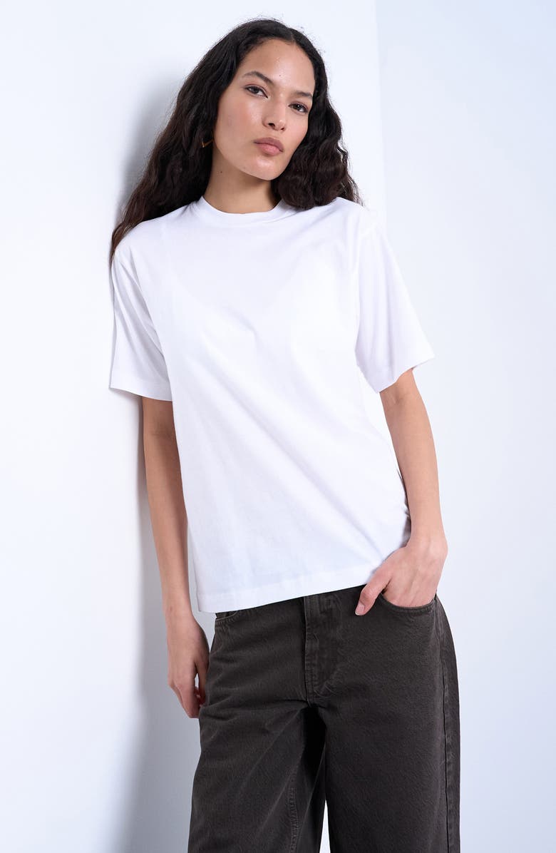 Topshop Classic Cotton T-Shirt, Main, color, White