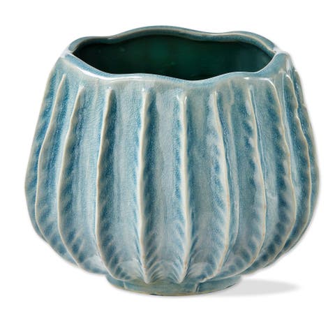 Cala Large Light Blue Ceramic Planter for Summer Decor