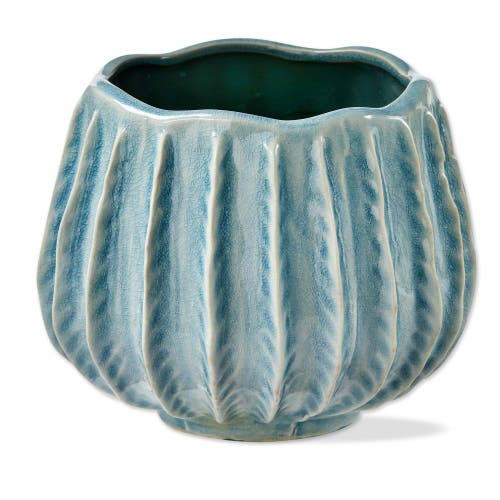 Tag Cala Large Light Blue Ceramic Planter For Summer Decor In Blue