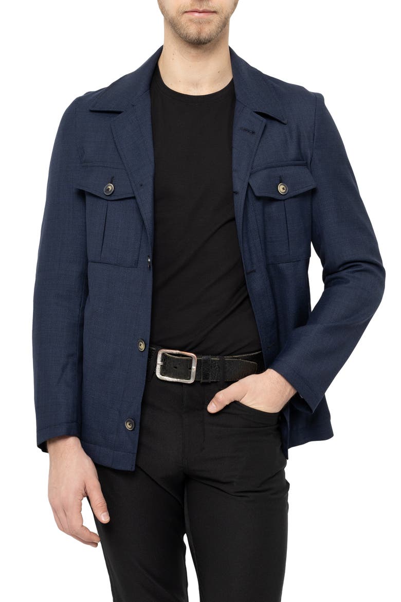 Wool Overshirt, Main, color, NAVY