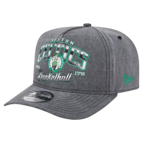 Men
s New Era  Charcoal Boston Celtics Throwback Washed Pre-Curved 9FIFTY Snapback Hat