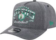 New Era Men's New Era  Charcoal Boston Celtics Throwback Washed Pre-Curved 9FIFTY Snapback Hat