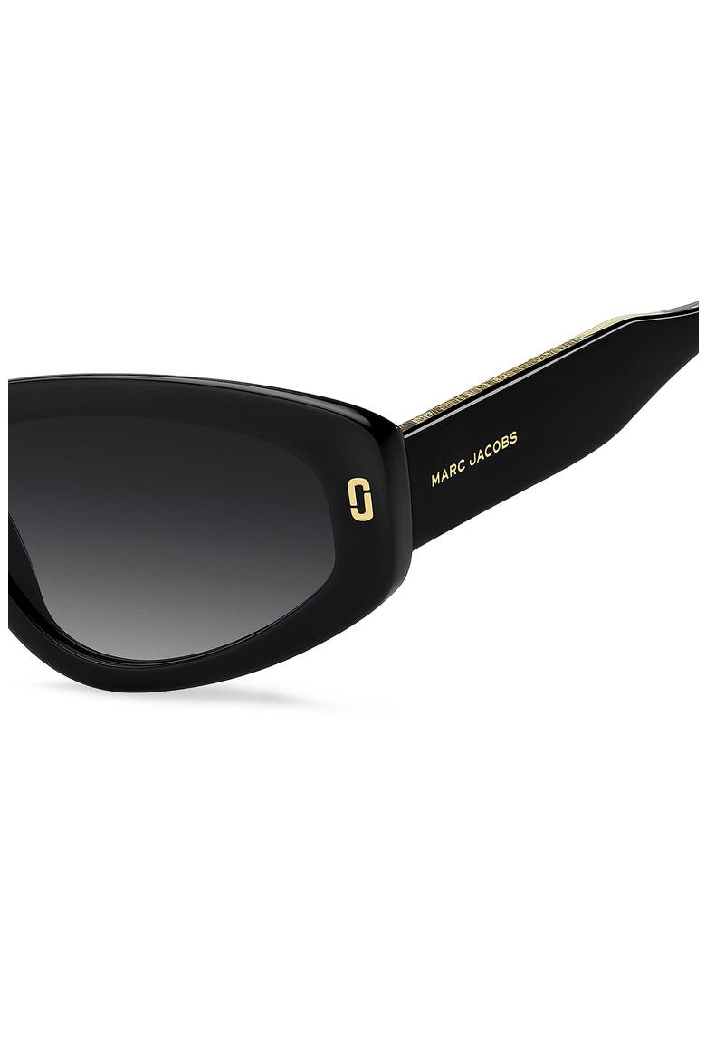 55mm Gradient Rectangular Sunglasses, Alternate, color, BLACK/ DARK GREY SF