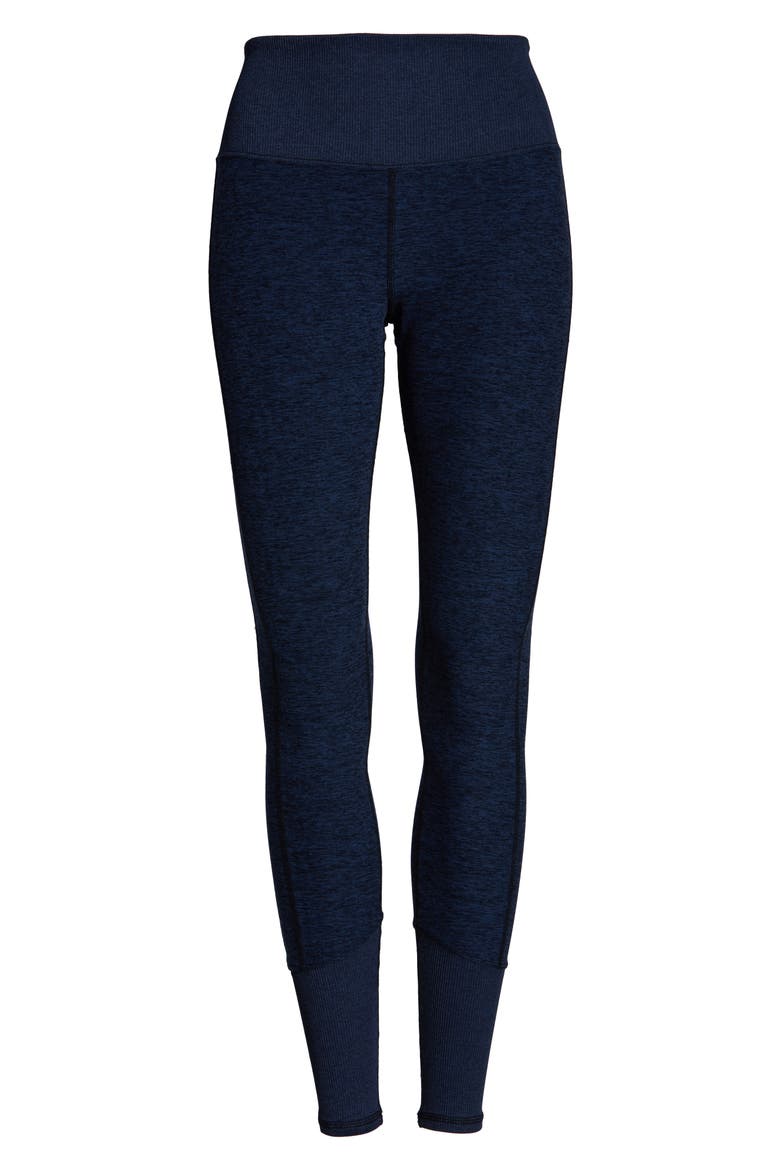 High Waist Lounge Leggings, Alternate, color, RICH NAVY HEATHER