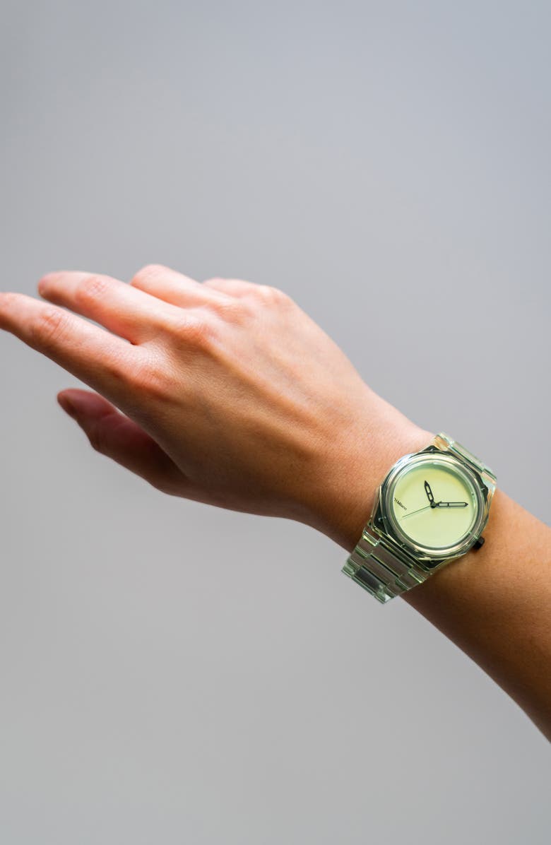 D1 Milano Exp_Mint Bracelet Watch, 39mm, Alternate, color, Transparent Light Green