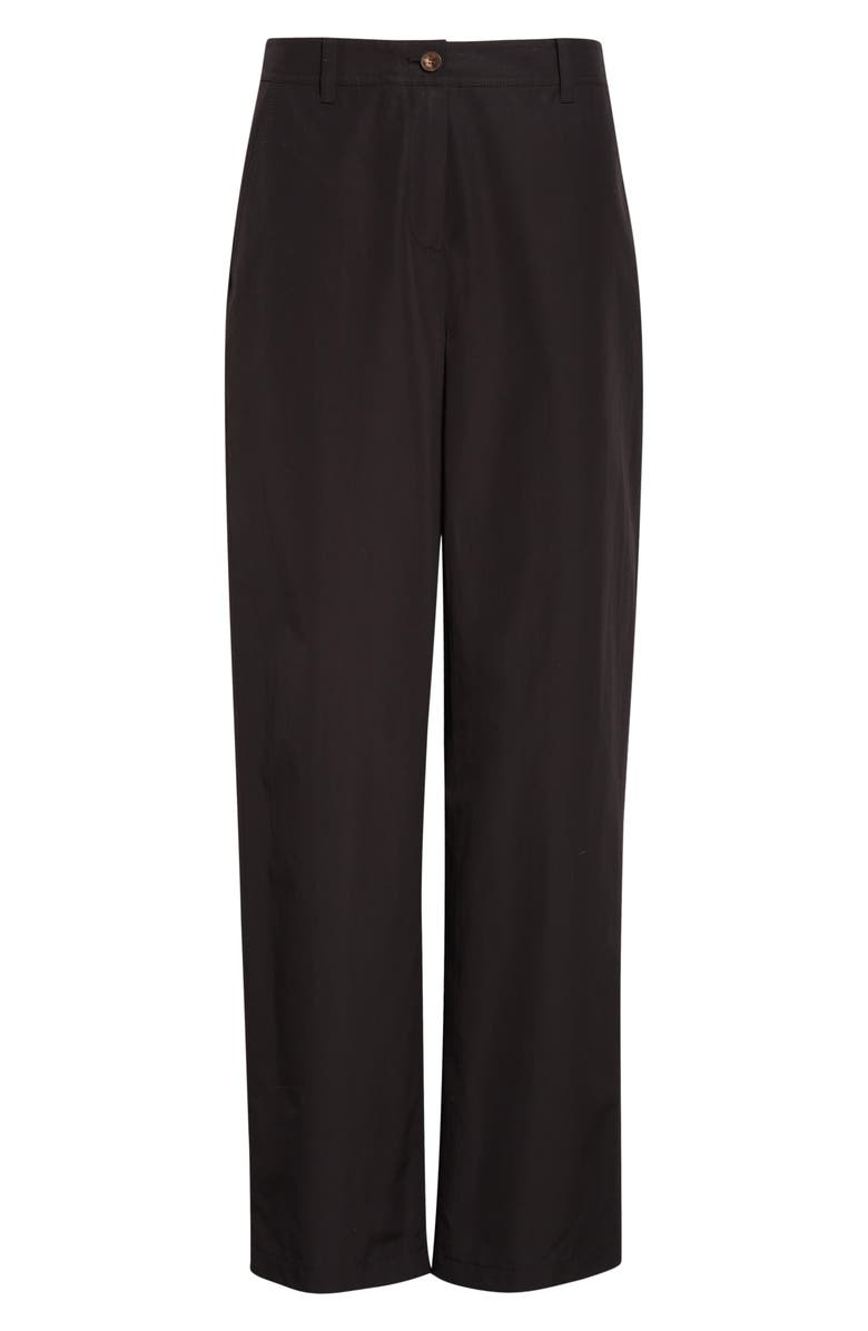 Lafayette 148 New York Kent Organic Cotton Poplin Barrel Leg Pants, Alternate, color, Black