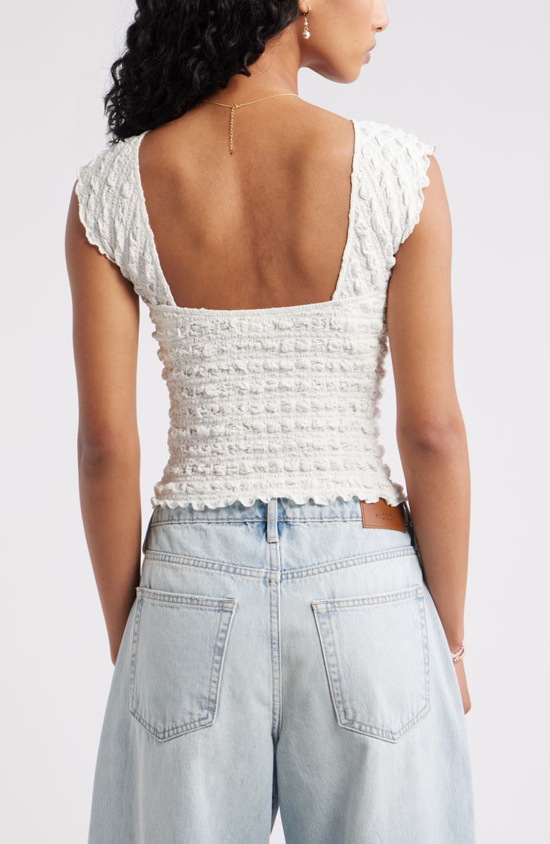 BP. Textured Open Back Knit Top, Alternate, color, Ivory