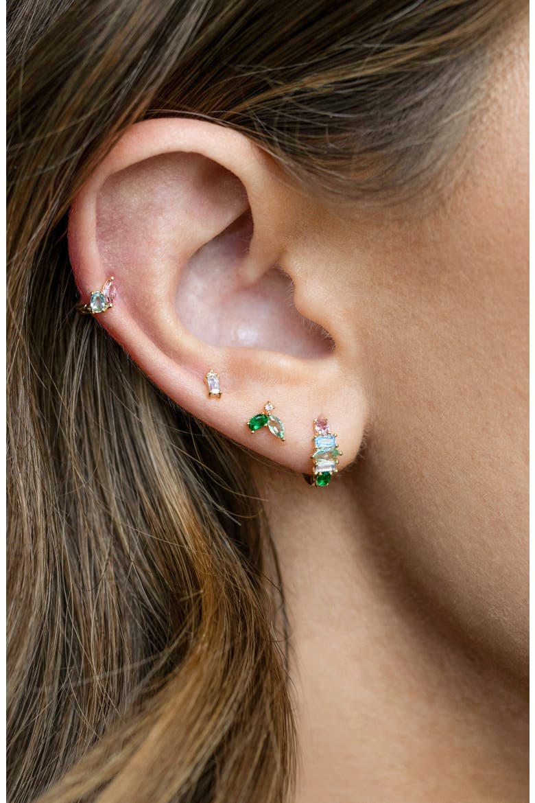 Flora & Fauna Set of 4 Mismatched Stud Earrings, Alternate, color, GOLD