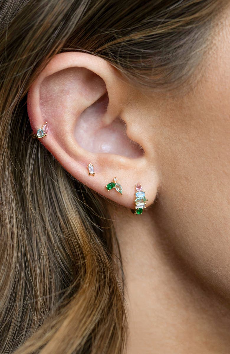 Girls Crew Flora & Fauna Set of 4 Mismatched Stud Earrings, Alternate, color, Gold