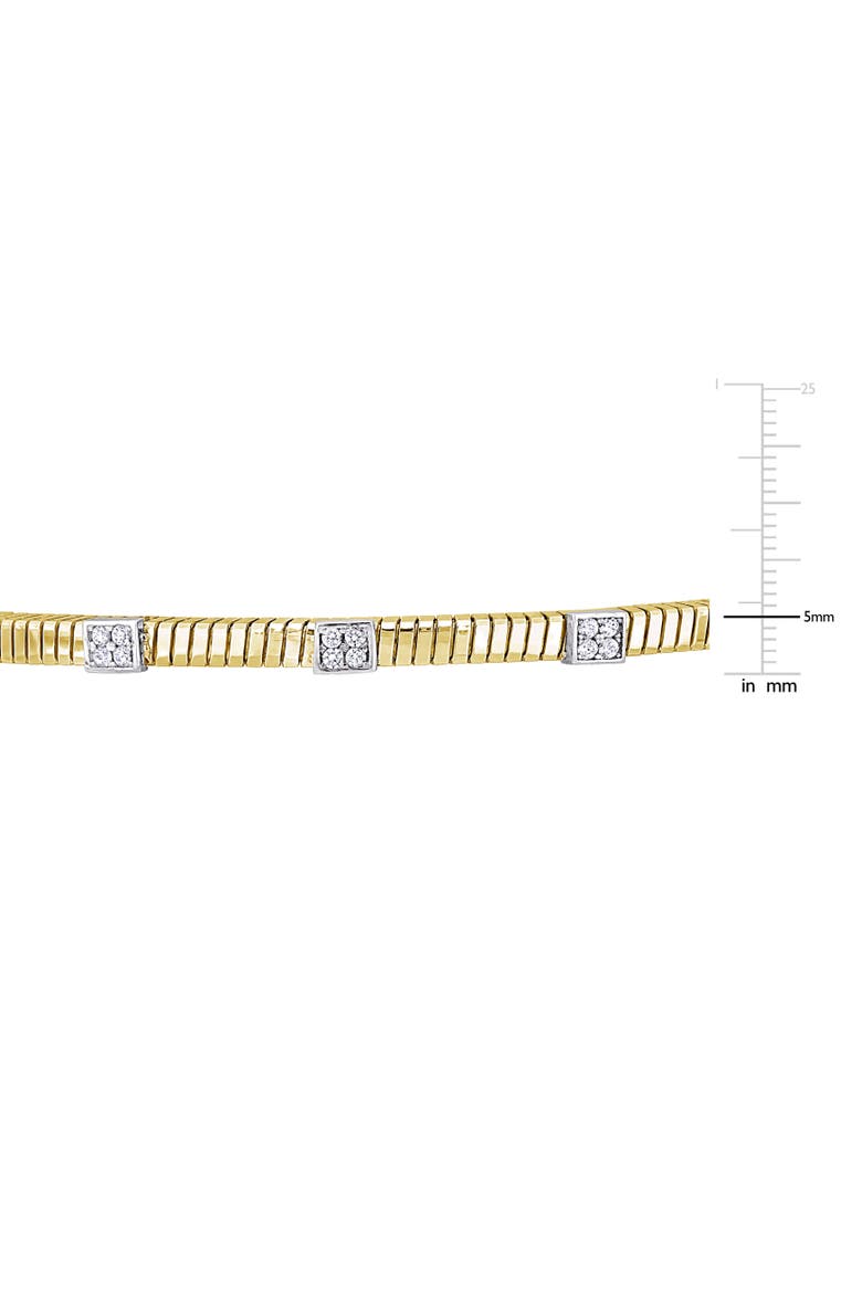 3/8 CTW Cubic Zirconia Station Bangle Bracelet, Alternate, color, Yellow-Plated