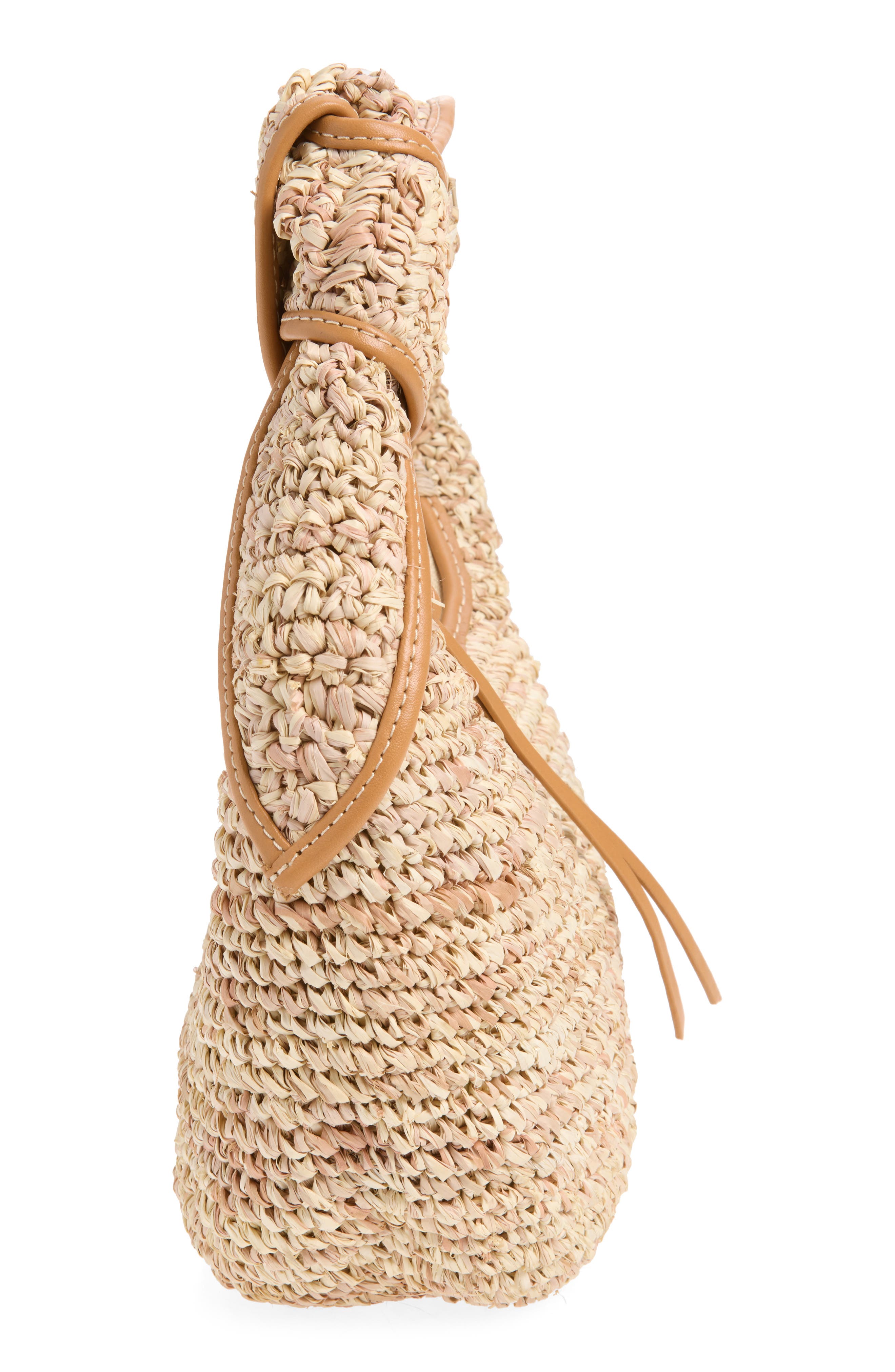 POOLSIDE The Josie Raffia Knot Bag, Alternate, color, Mixed Natural