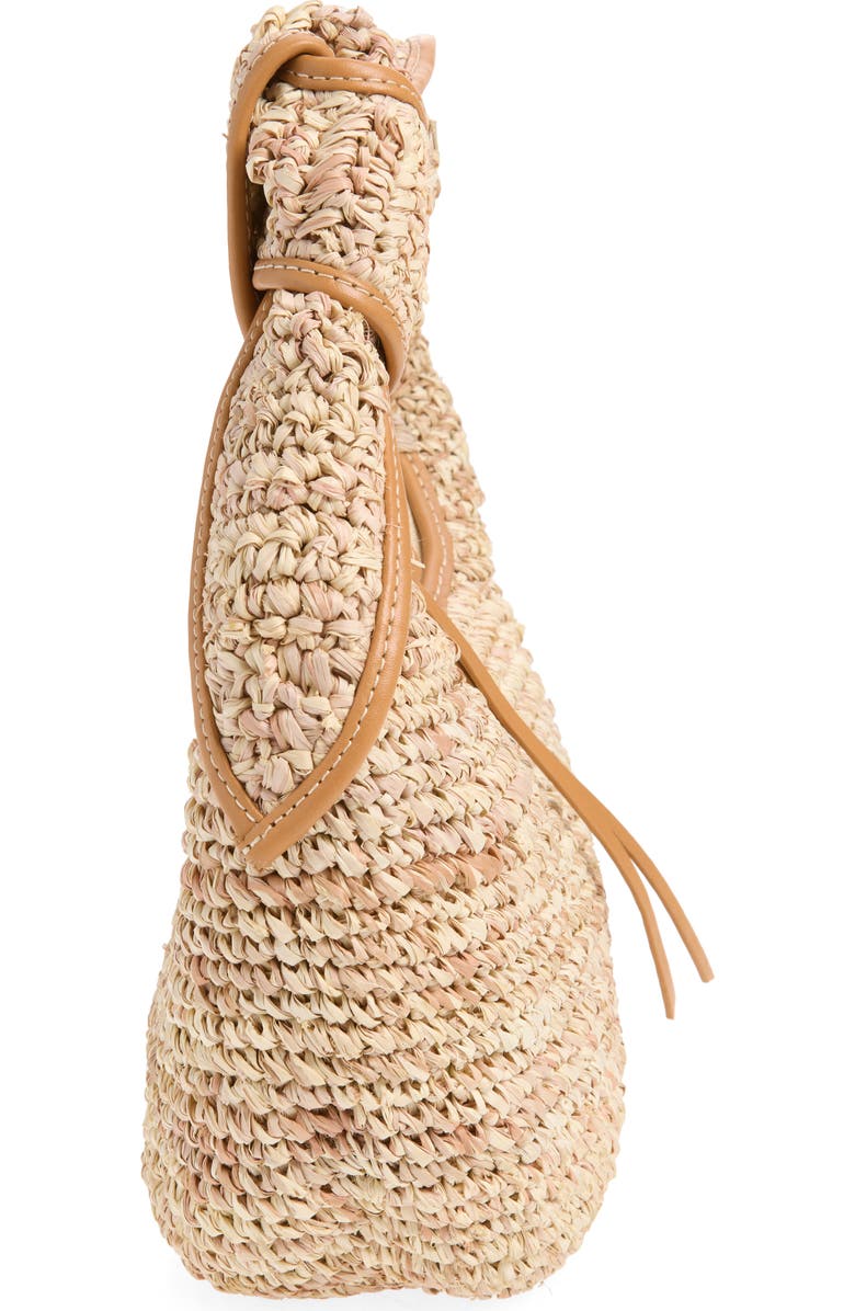 POOLSIDE The Josie Raffia Knot Bag, Alternate, color, Mixed Natural