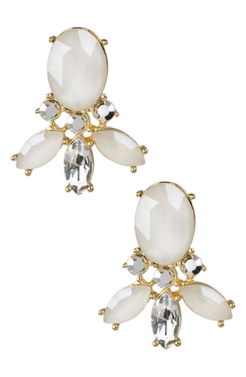 Multi-Shape Crystal Stud Earrings