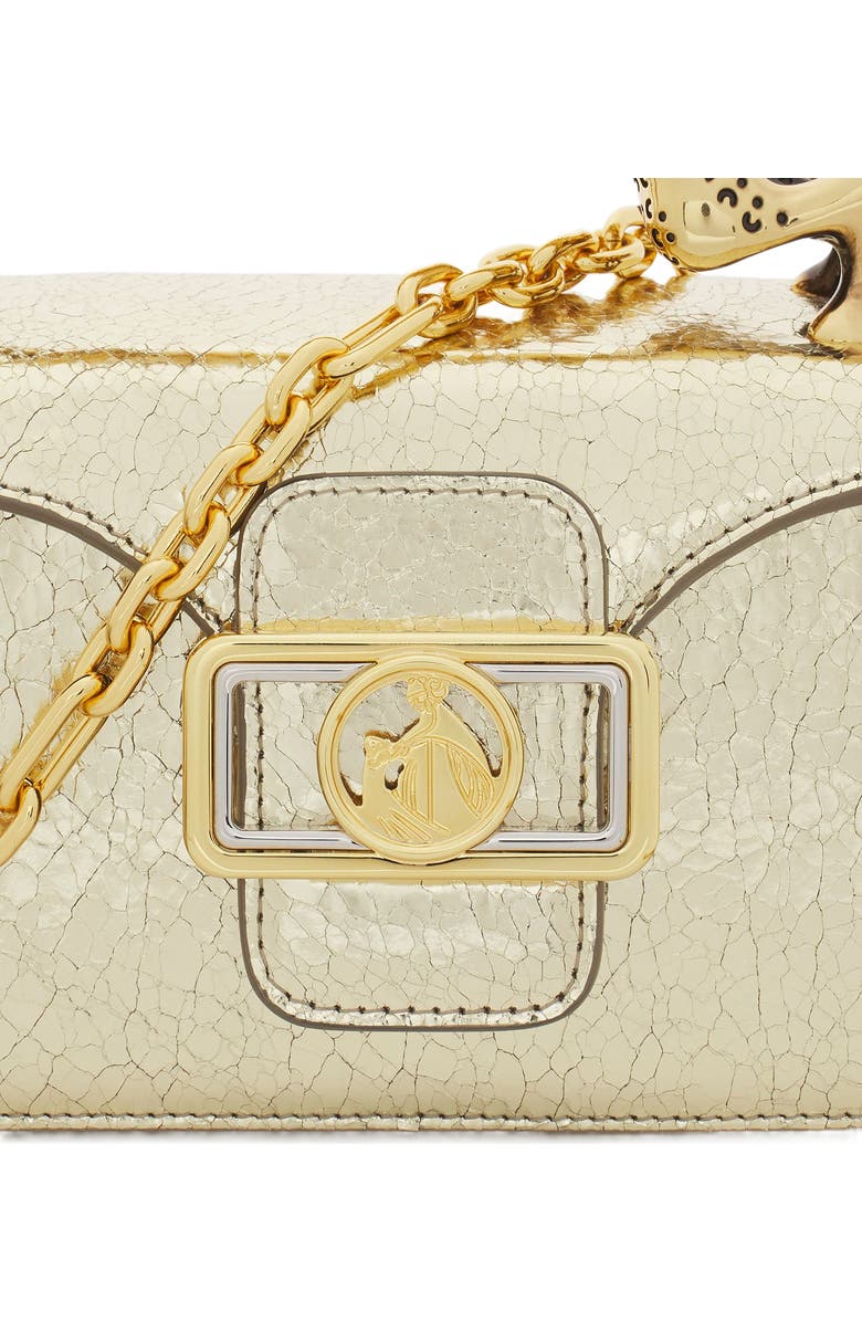 Lanvin Nano Pencil Cat Bag In Crackled Metallic Leather, Alternate, color,
