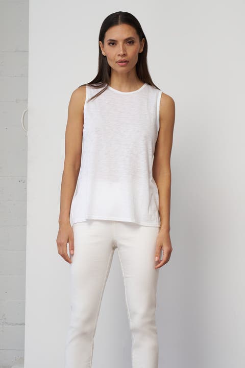 Slub Jersey Sleeveless Crewneck Tee