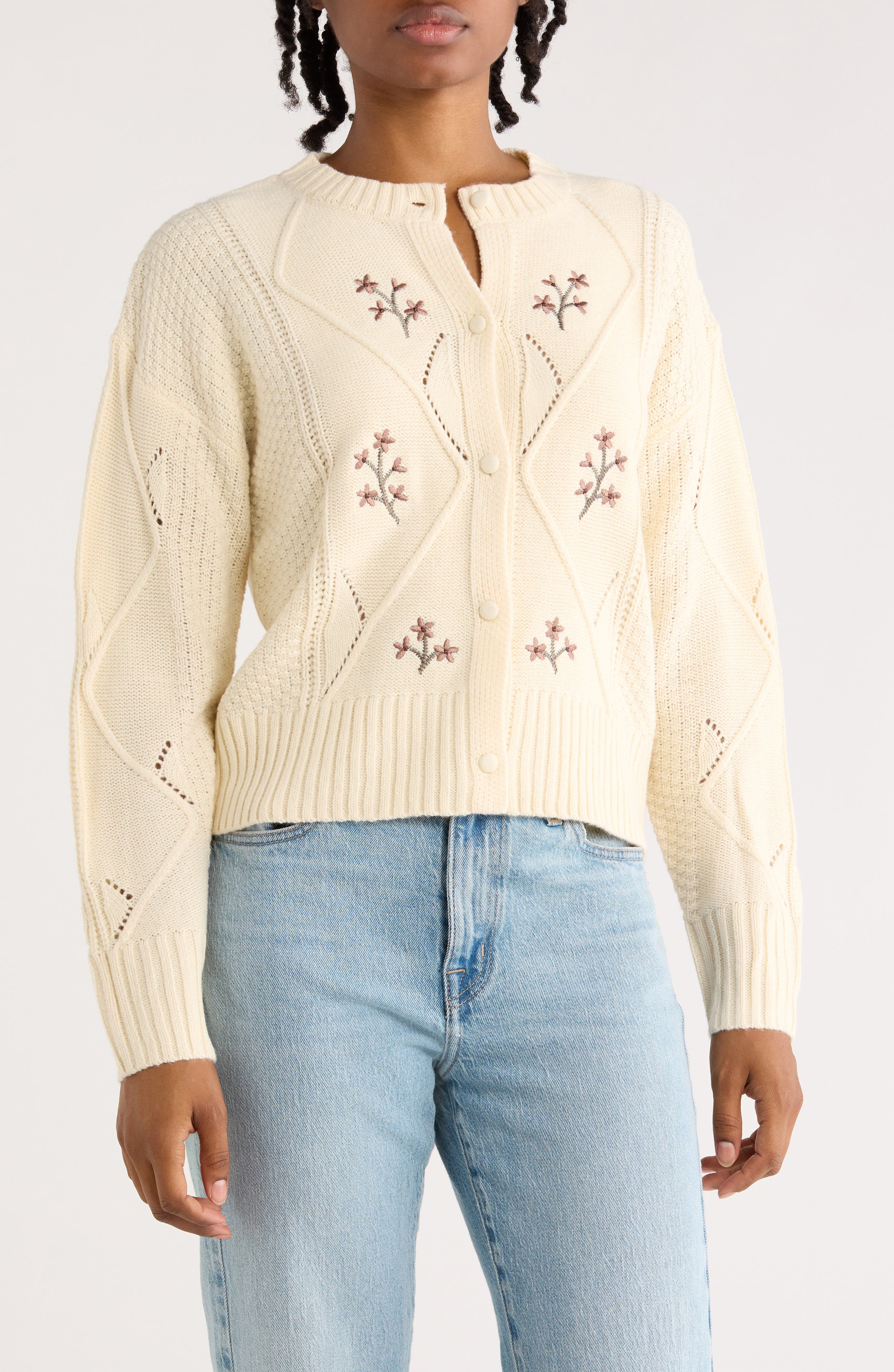 Floral Knit Cardigan - image 3