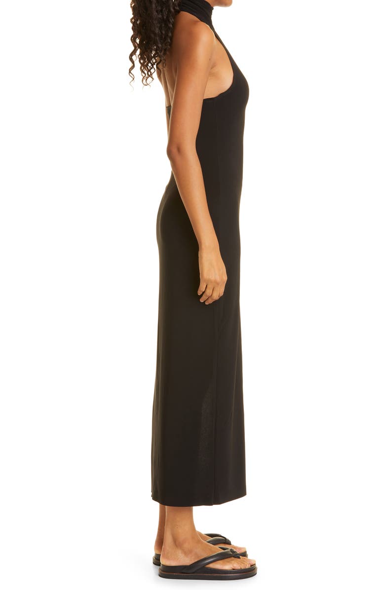 Norma Kamali Halter Turtleneck Side Slit Gown, Alternate, color,