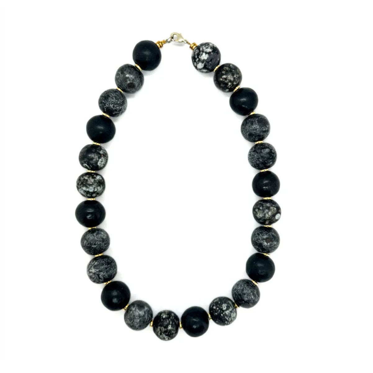 Kazuri Twilight Collection - Pomsky Necklace - 18" in Multi 