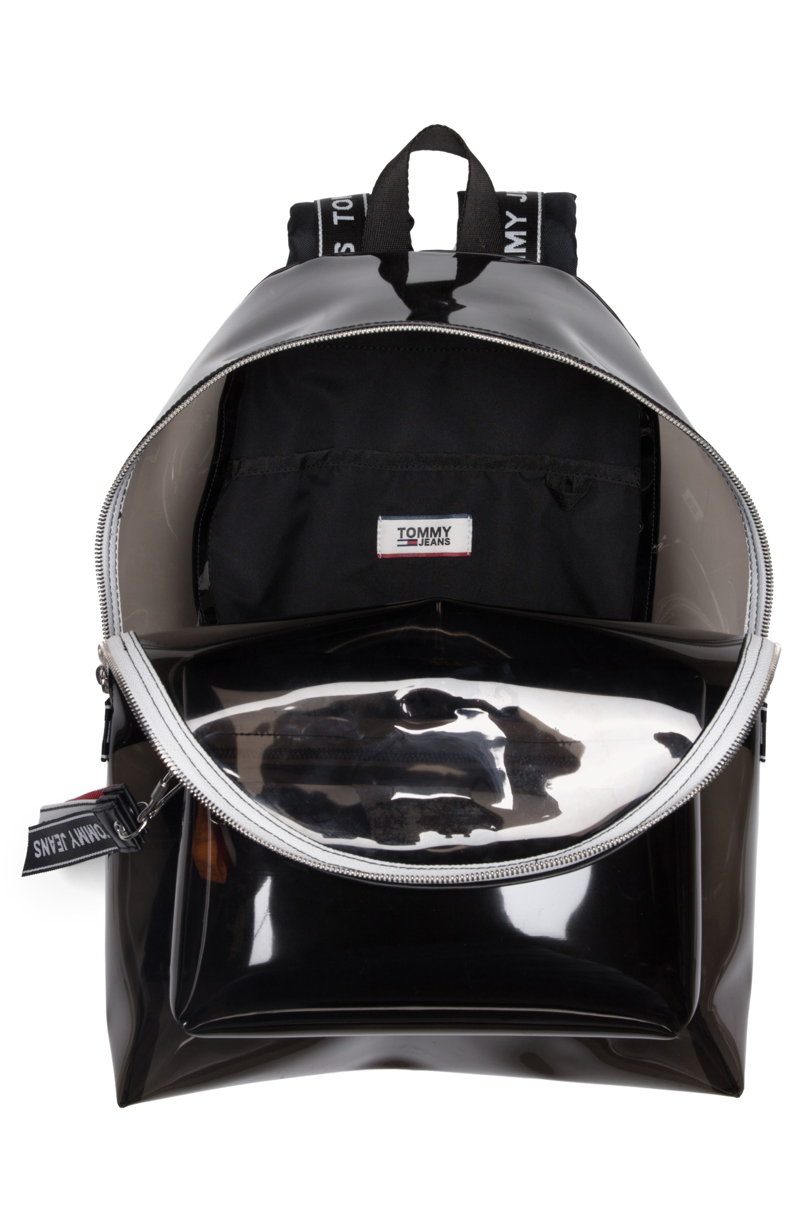 TOMMY JEANS Woven Logo Clear Backpack, Alternate, color, 
