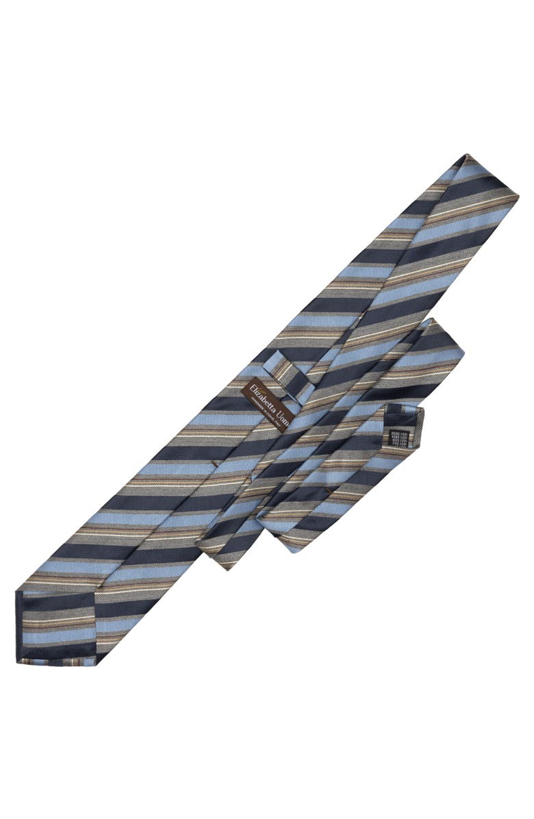 Elizabetta Espada - Extra Long Silk Jacquard Tie for Men, Alternate, color, Blue And Grey