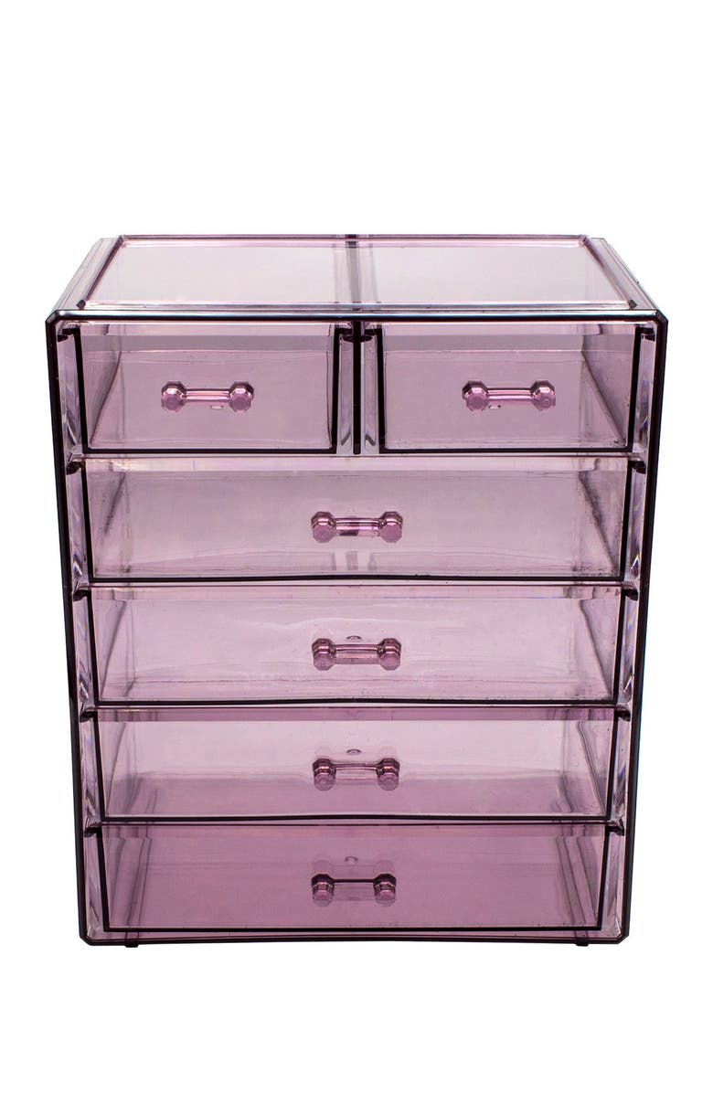 SORBUS Purple Makeup & Jewelry Storage Case Display, Alternate, color, Purple