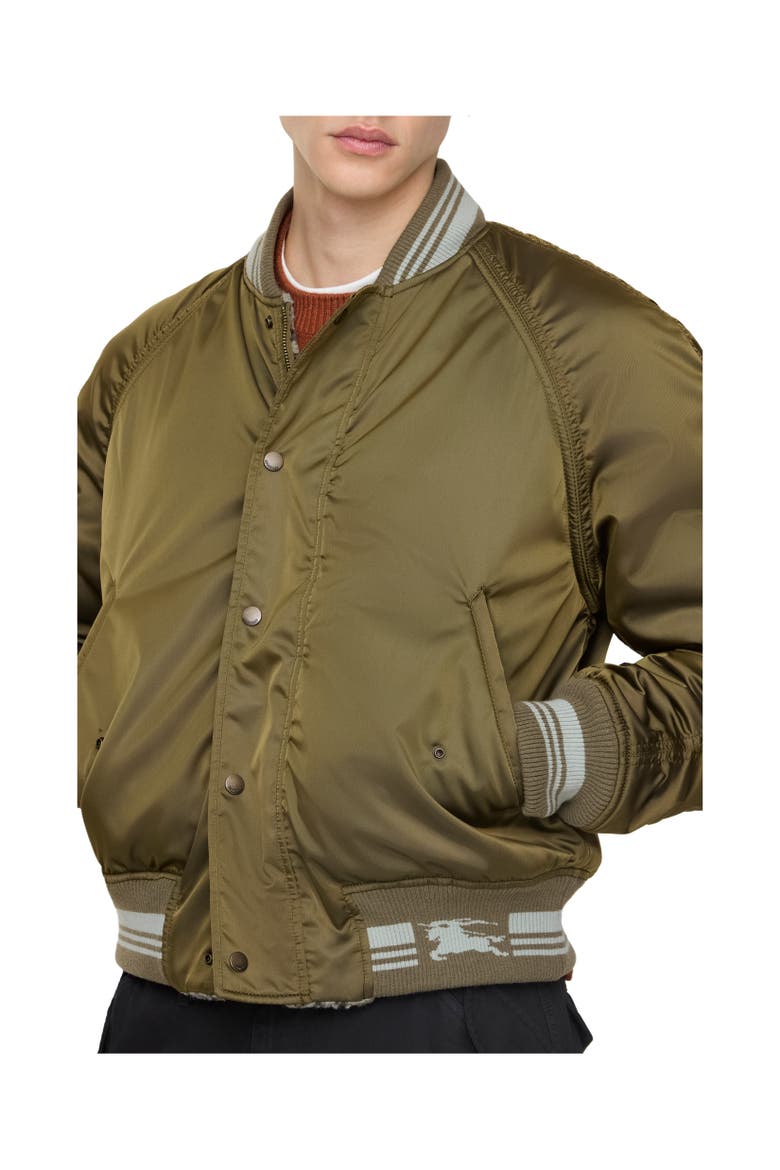 Reversible Nylon Bomber Jacket, Alternate, color, Tent green