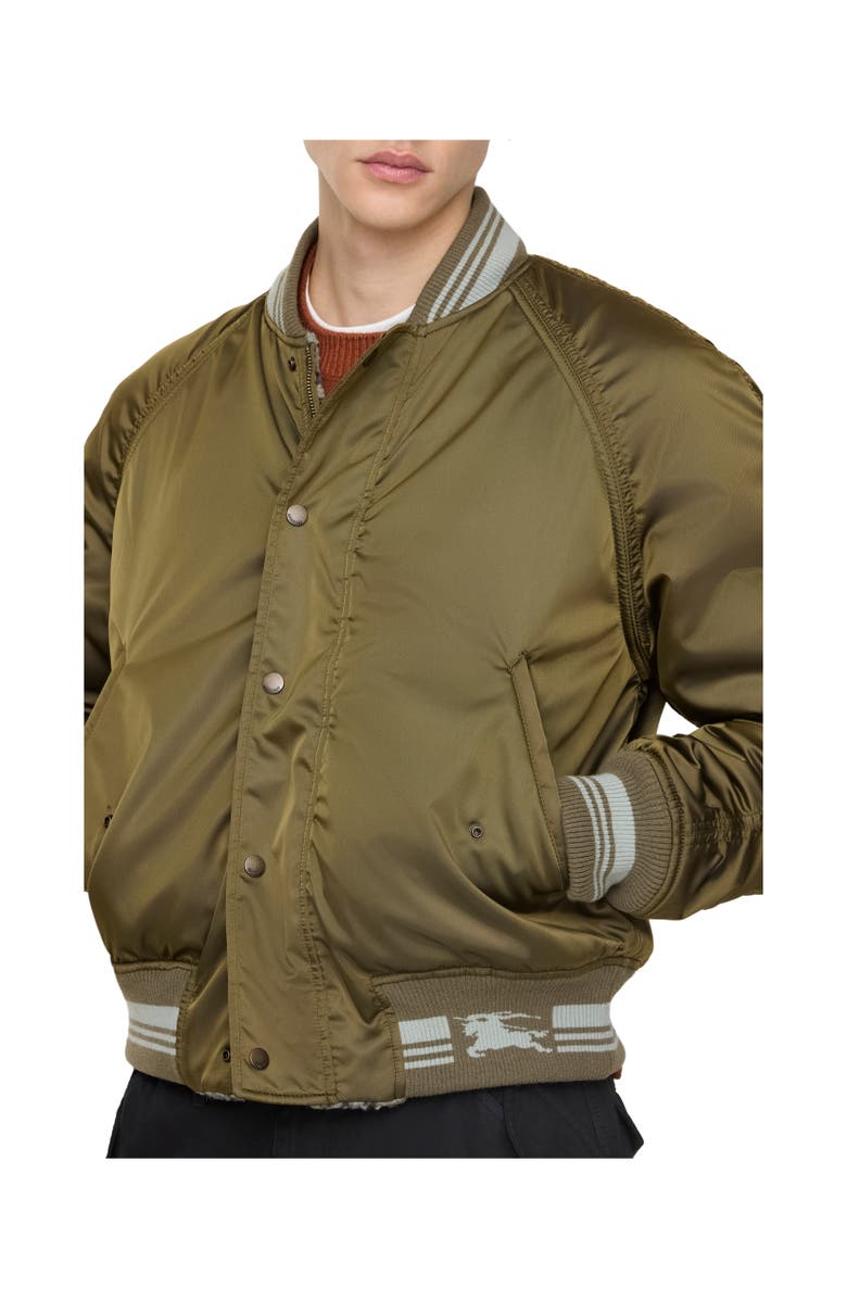 Burberry Reversible Nylon Bomber Jacket, Alternate, color, Tent Green