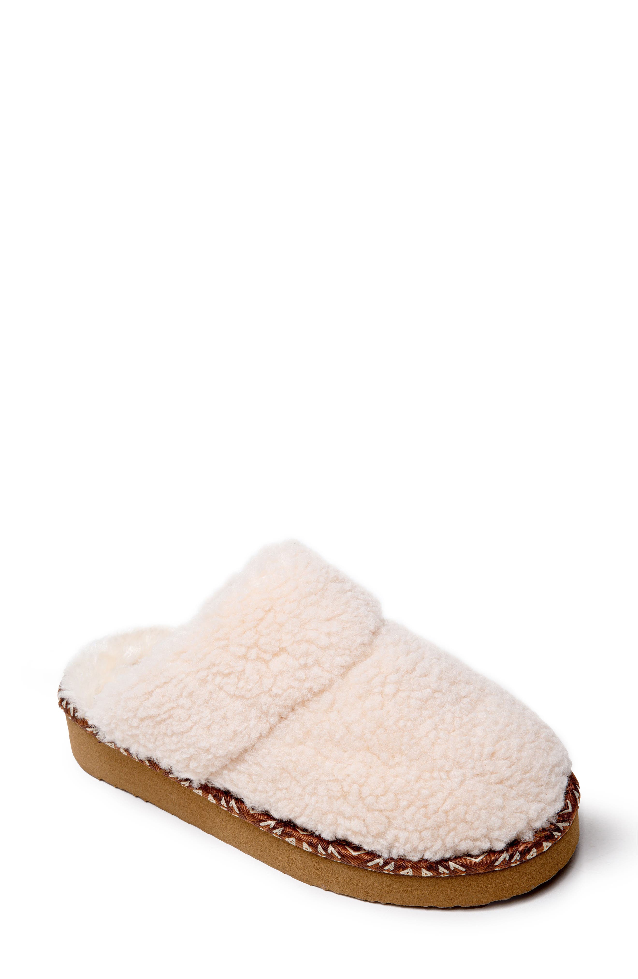 Minnetonka Cerise Faux Fur Slipper, Main, color, Cream