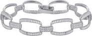 Lafonn Sterling Silver Simulated Diamond Classic Link Bracelet