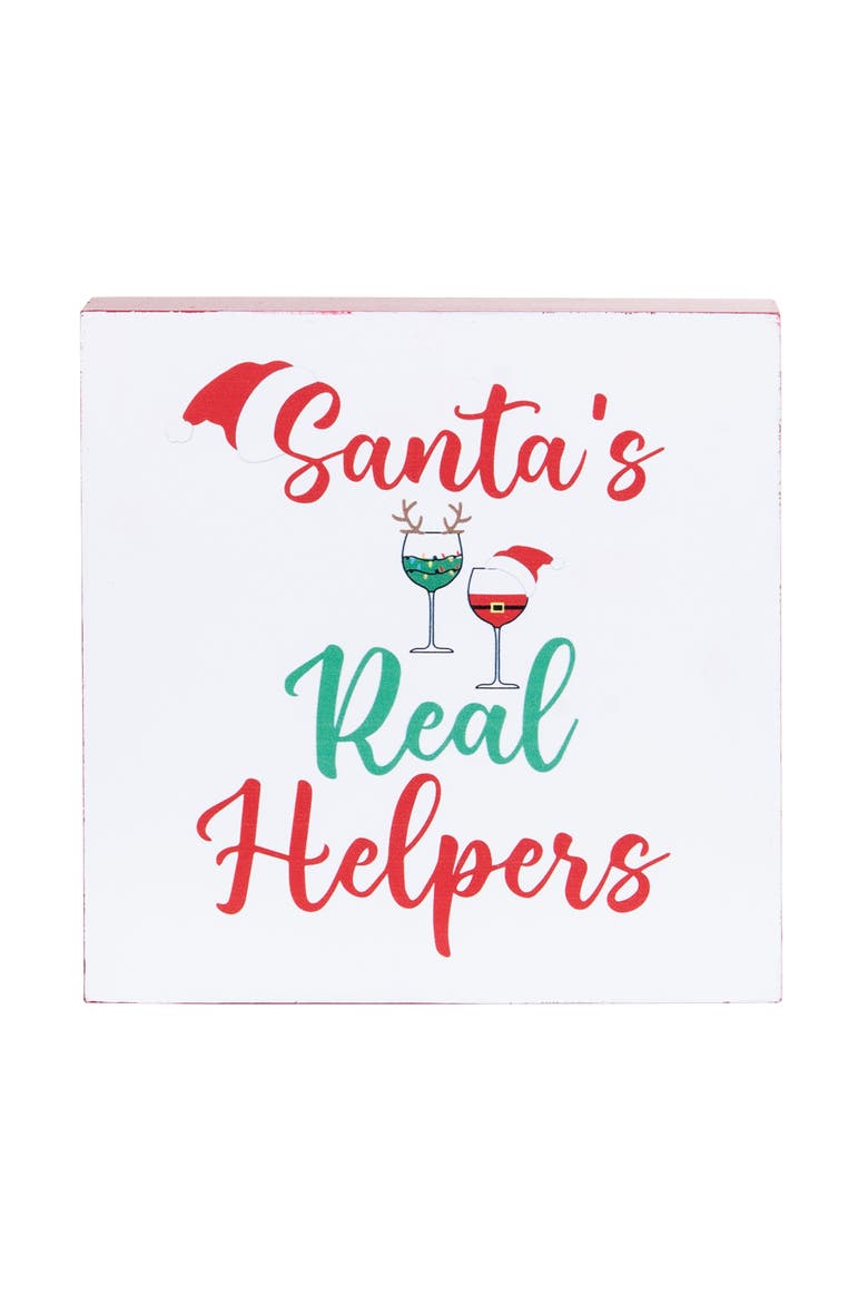 Santa's Real Helpers Shelf Block, Main, color, Green