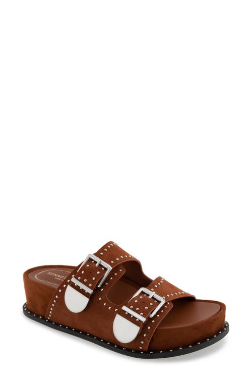 Kenneth Cole Gradie Wedge Sandal In Cognac Suede