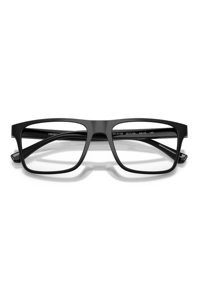 54mm Rectangular Optical Glasses, Alternate, color, SHINY BLACK / CLEAR