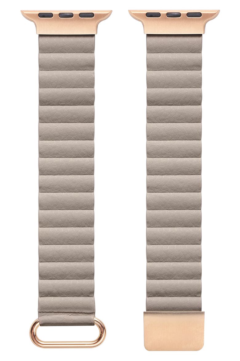 Dakota Leather Apple Watch® Watchband, Main, color, KHAKI