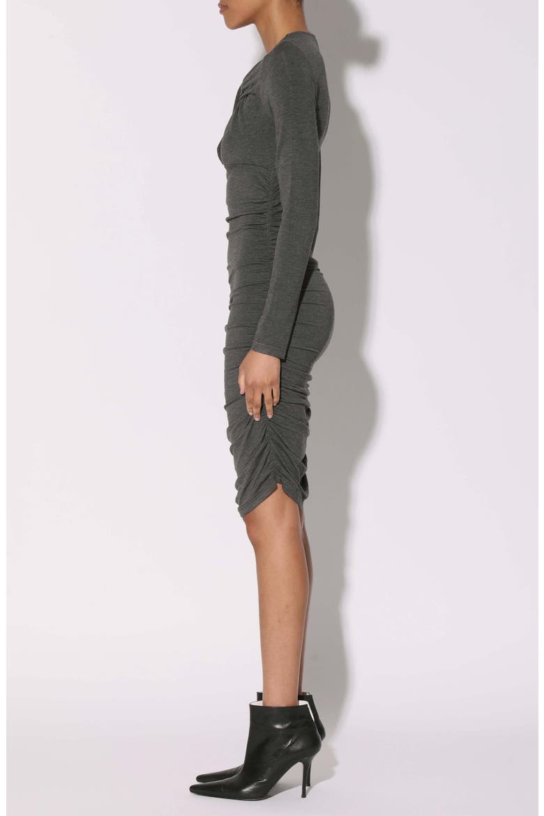 Calista Twist Long Sleeve Body-Con Dress, Alternate, color, HEATHER GREY