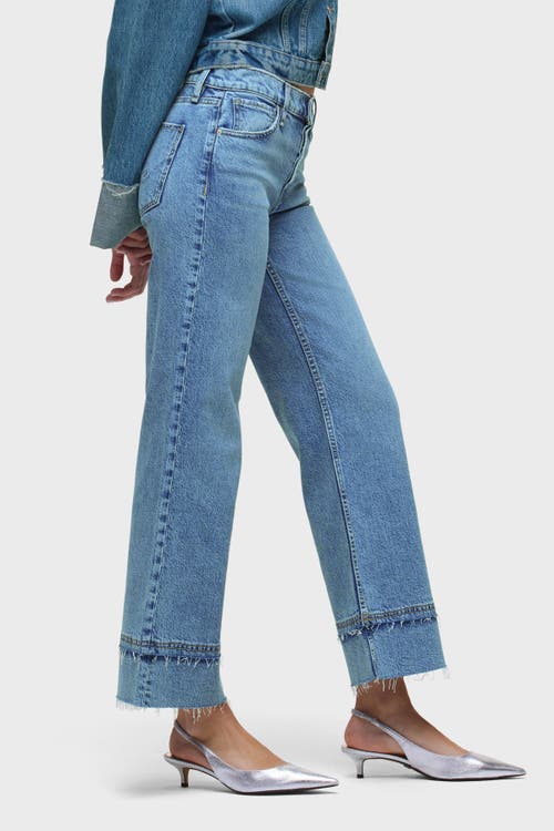 Hudson Jeans Rosie High-rise Wide Leg Ankle Raw Hem In Blue