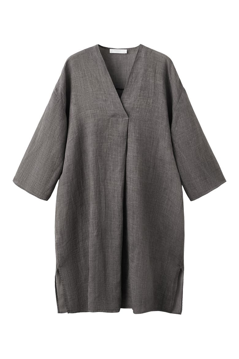 Ramie Caftan, Alternate, color, CHARCOAL