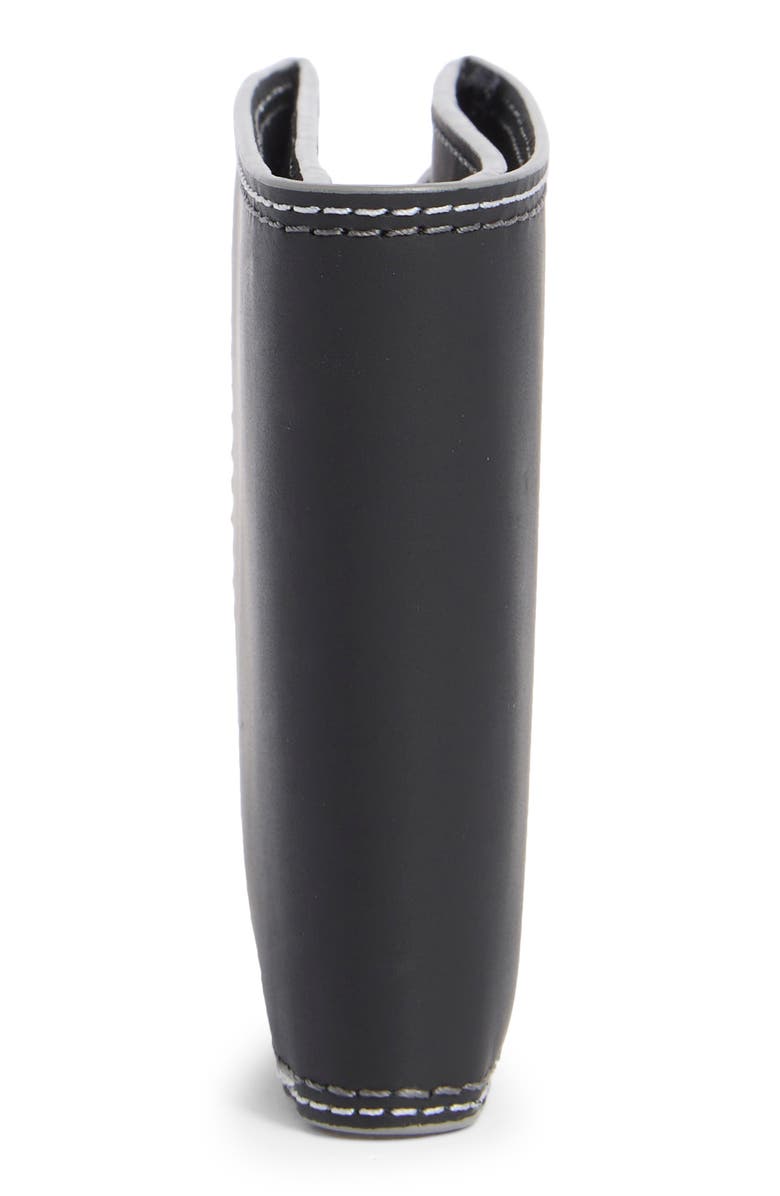 Johnston & Murphy Wavy Double Stitch Leather Bifold Wallet, Alternate, color, Black