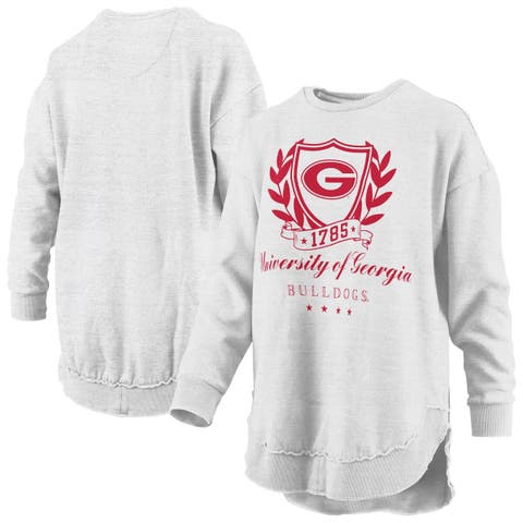 Women's Pressbox Heather Gray Georgia Bulldogs Field Day Melange Poncho Pullover Sweatshirt