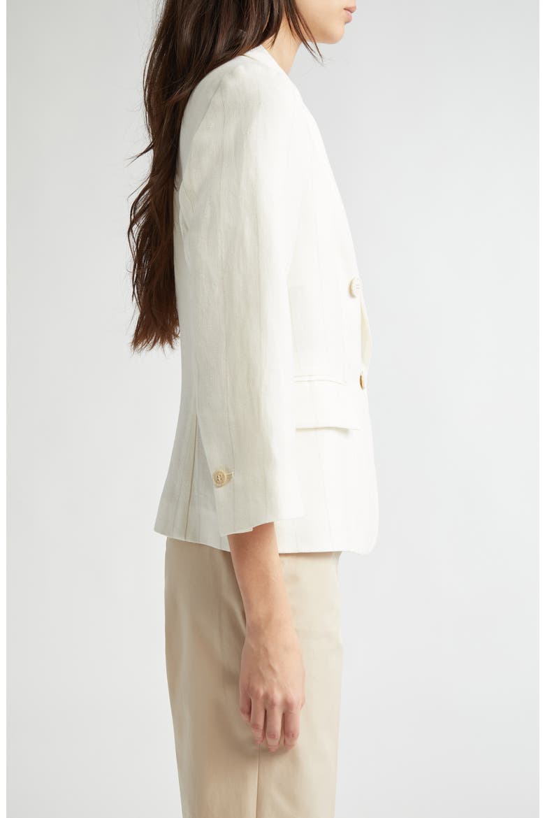 Pinstripe Double Breasted Crop Blazer, Alternate, color, WHITE