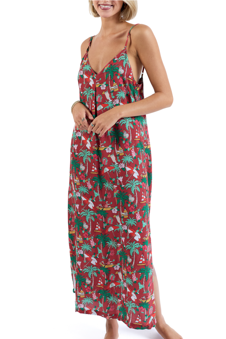 Margaritaville by Kenny Flowers - The Christmas Island Beach Dress, Alternate, color, Red