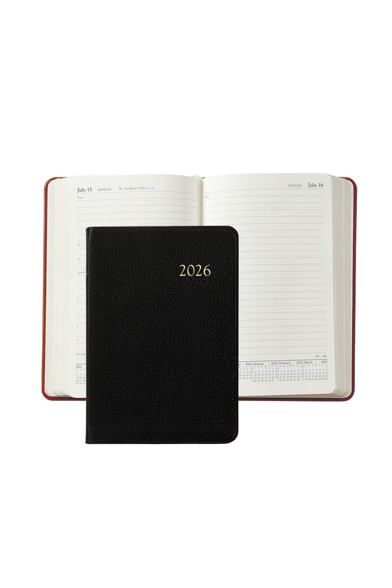 2026 Leather Daily Journal, Main, color, Black